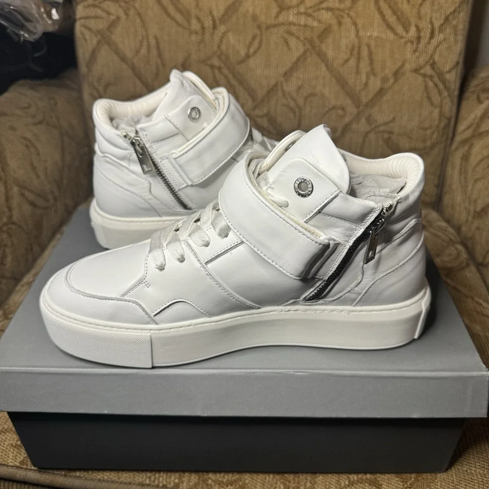 Zadig & Voltaire High Flash White Leather Hi-Top Sneakers Size 40‎ - Picture 3 of 7
